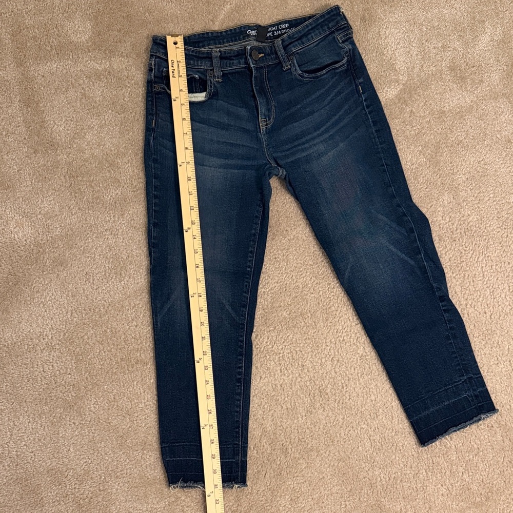 GAP Straight Crop Coupe 3/4 Ankle Jeans in Dark Blue Size US 4/27 - Picture 3 of 8